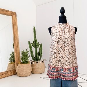 Savanna Jane Geometric Embroidered Sleeveless Top